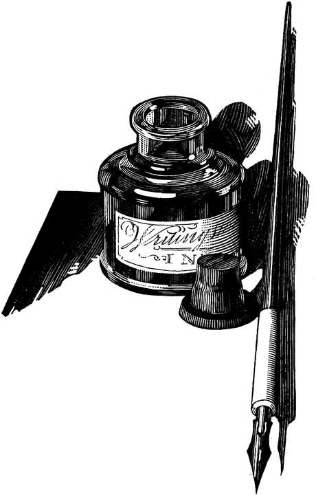 My second favorite medium. Vintage Foto's, Ink Bottle, Ink Illustrations, Vintage Printables, Ink Pen Drawings, Pen And Paper, Writing Instruments, Pen Drawing, Vintage Graphics