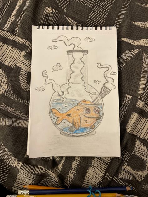 Trippy Sketch Ideas Pencil, Weeds Drawing Sketches Easy, Trippy Pencil Drawings, Blunts Drawing, Bong Drawing, Weeds Drawing, Weeds Drawing Sketches, Weeds Drawing Sketches Tattoo, Doodles For Stoners