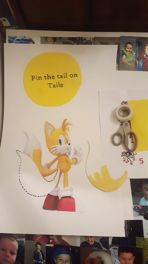 Sonic birthday Pin the tail game Pin The Tail On Tails Sonic, Sonic Ring Toss Game, Sonic Theme Birthday Party Games, Sonic Themed Games, Sonic Party Game, Sonic Themed Party Games, Sonic Birthday Party Activities, Sonic Games Birthday Parties, Sonic Birthday Games