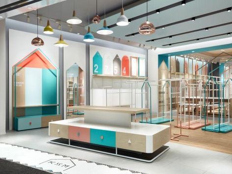 Kids Clothing Store Design, China Clothing, Kids Cafe, Clothing Store Design, Childrens Clothing Stores, Design Café, Interior Vintage, Kiosk Design, China China