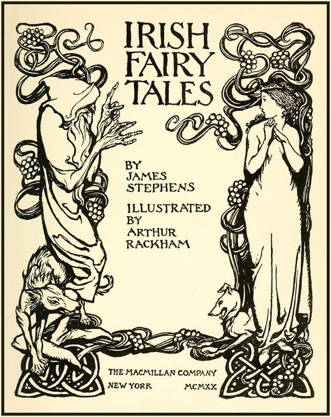 Arthur Rackham "Irish Fairy Tales - Title page" 1920 | Flickr Irish Fairy, Illustration Art Nouveau, Irish Mythology, 동화 삽화, Arthur Rackham, Fairytale Illustration, Fairytale Art, Folk Tales, Children's Book Illustration