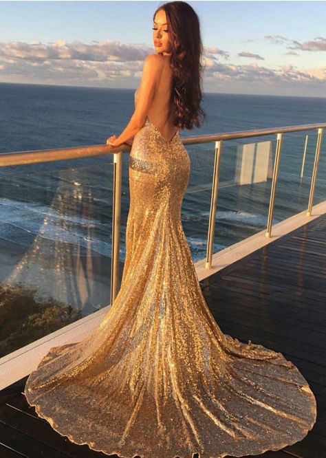 Gold Gowns, Sequin Prom Dresses Mermaid, Goddess Gown, Gold Prom Dresses, Sequins Fabric, Prom Dresses Long Mermaid, 파티 드레스, Prom Dress Inspiration, Sequin Prom Dresses