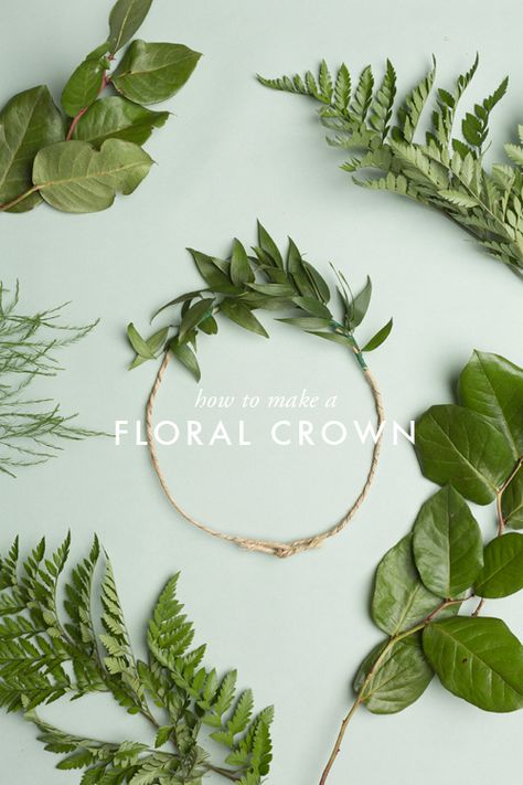 Make the Midsummer floral crown - The House That Lars Built How To Make A Laurel Wreath Crown, Floral Crowns Diy, Midsommar Crown, Floral Crown Diy, Fern Crown, Diy Flower Crown Tutorial, Plant Crown, Greenery Crown, Diy Floral Crown