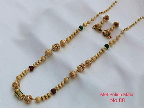 Long Mala Jewellery Gold, Gold Mala Designs Antiques, Gold Mala Designs, Gold Mala, Mala Designs, Jewelry Necklace Simple, Mala Jewelry, Light Jewelry, Gold Chain Design