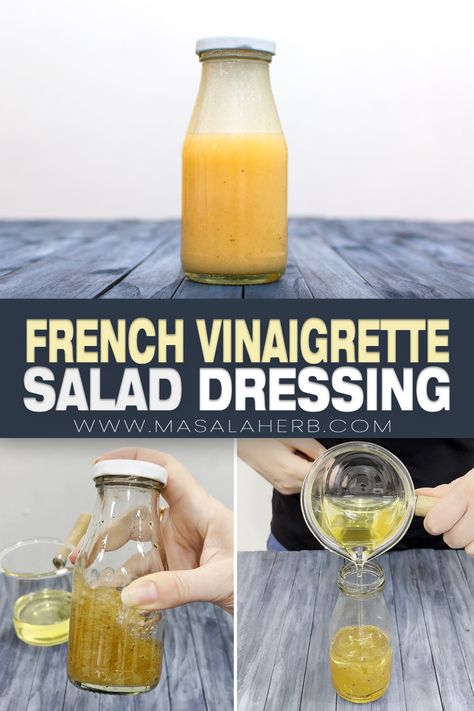 Whip up our traditional 4-ingredient French vinaigrette for a fresh, tangy dressing that’s perfect for any salad. This quick recipe delivers vibrant flavor in seconds, adding a classic French touch to your homemade dishes! Home Made Dressing Recipes, Vinegarette Dressing Recipes, Salad Dressings Homemade, Salad Dressings Recipes, Quick Salad Dressing, French Salad Recipes, French Dressing Recipe, Dressing For Salad, French Salad Dressing