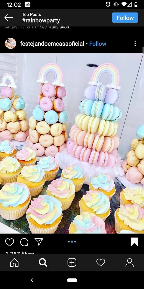 Candy Bar Arcoiris, Baby Shower Sweets Table, Baby Shower Foods, Shower Foods, Care Bear Birthday, Baby Shower Sweets, Rainbow First Birthday, Second Birthday Ideas, Sweets Table