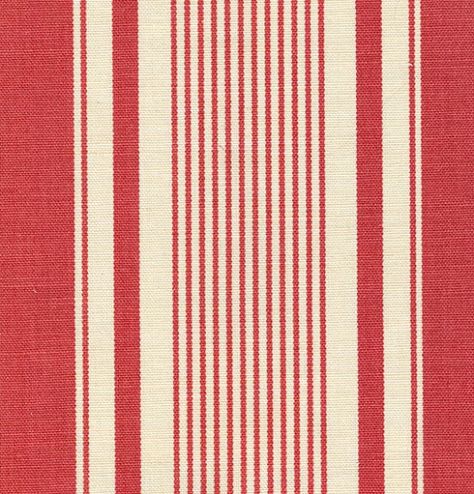 Ticking Bedding, Vanessa Arbuthnott, Curtain Fabrics, Ticking Fabric, Fabric Red, French Fabric, French Bistro, Grain Sack, Stripe Fabric