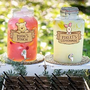 Winnie Party Drink Label for The Pooh Baby Shower Decorations Hundred Acre Wood Party Beverage Label Cute Winnie Birthday Decorations Hundred Acre Woods Cake, Whinne Pooh Baby Shower Boy, Winnie The Pooh Themes Birthday, Winnie The Pooh Wedding Theme, Pooh Bear Baby Shower Theme, Pink Pooh Baby Shower Ideas, Hundred Acre Woods Birthday Party, Winnie The Pooh Baby Shower Centerpiece Ideas, Winnie The Pooh 1st Birthday Party