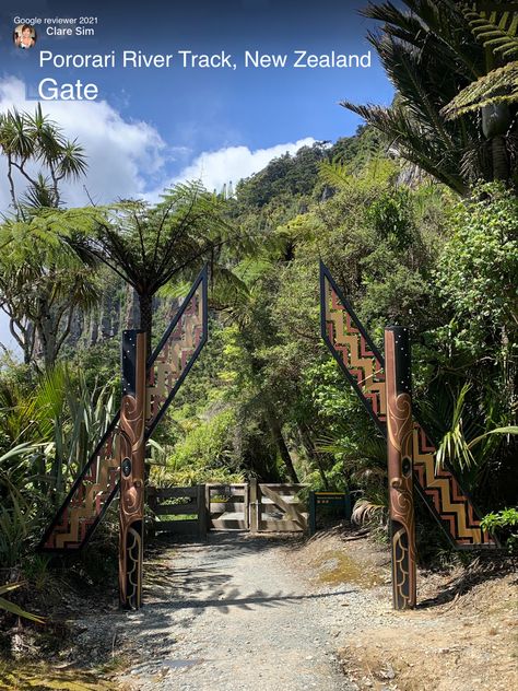 Artistic gate creates large gateway with New Zealand indigenous design Entrance Gate Ideas, Gate Ideas, Entrance Gate, Gate Hardware, Pacific Islands, School Building, Indigenous Art, In The Garden, The Garden