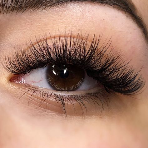 Wispy handmade volume lash extensions Eyelash Volume Extensions, Wedding Lashes Extensions, Wispy Volume Lash Extensions, Eyelash Inspiration, Eyelash Extensions Volume, Eyelash Styles, Long Hair Clip, Lash Styles, Eyelash Extensions Styles