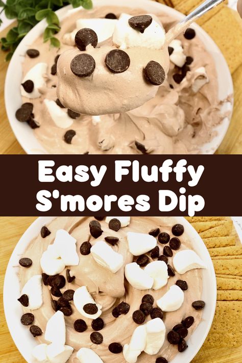 S’mores Dip Recipe Easy, S'more Dip Recipe, Fluffy Smores Dip, Smores Dip With Marshmallow Fluff, S’more Dip Crockpot, Easy S’mores Dip, Smores Fluff Dip, S’more Dip Recipe, S’mores Dip Cold