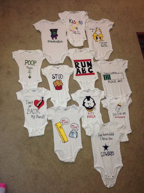 Onesie Decorating Ideas, Onsie Painting Party, Onsie Painting Ideas, Onesie Painting Ideas, Painting Onesies Ideas, Painted Onesies, Paint Baby Onesie, Baby Shower Paint Onsies, Painting Baby Onesies Diy