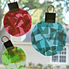 Window Ornaments, Stained Glass Cookies, Stained Window, Window Crafts, Christmas Crafts For Toddlers, Kids Christmas Ornaments, Stained Glass Ornaments, Stained Glass Christmas, Kids Ornaments