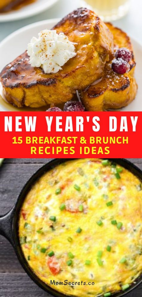 15 Breakfast & Brunch recipes Ideas for New Years Day are easy to make, and totally delicious. We have savory and sweet recipes for you. #breakfast #brunch #newyearsday #holidays #holidaysrecipes New Years Day Breakfast, New Years Brunch Ideas, New Years Day Dinner, New Years Day Meal, Vegetarian Brunch, Brunch Inspiration, Breakfast Specials, Breakfast And Brunch, New Year's Food