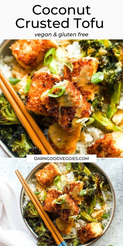 Tofu And Crab Recipes, Hawaiian Tofu Recipes, Coconut Crusted Tofu, Healthy Vegetarian Dinner Recipes, Crusted Tofu, Pineapple Sauce, Healthy Lunches For Work, Healthy Vegetarian Dinner, Sweet And Spicy Sauce