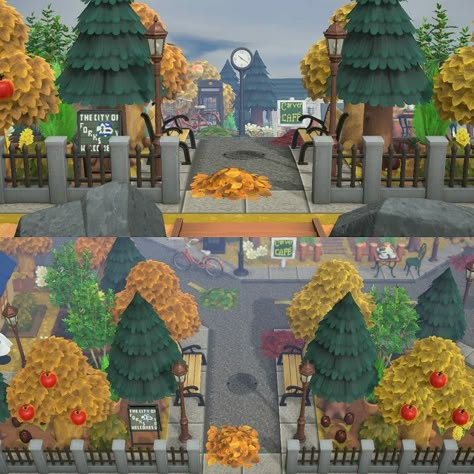 Short Entrance Animal Crossing, Animal Crossing City Core Entrance, Acnh Entrance Designs Towncore, Acnh City Entrance Ideas, Citycore Animal Crossing Entrance, Acnh Entrance Designs Citycore, Airport Animal Crossing Ideas, Acnh City Airport Entrance, Acnh Neighborhood Entrance