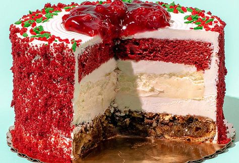 Piecaken Recipe, Impressive Christmas Dessert, Eggnog Cheesecake, Famous Desserts, Impressive Desserts, Colorful Desserts, Homemade Frosting, Frozen Cherries, Holiday Dessert