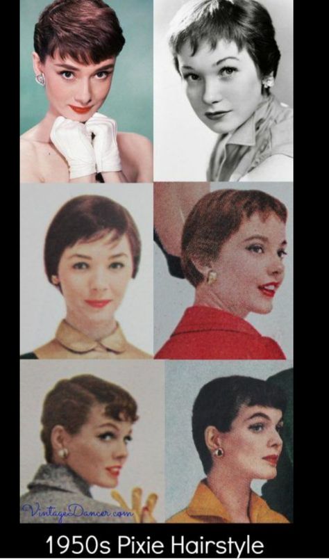 1950s Short Hair, 50s Hairstyles Short, 1950s Pixie, Vintage Short Hair, Easy Vintage Hairstyles, Short Wavy Pixie, 1950s Hairstyles, 50s Hairstyles, Wavy Hairstyles Medium