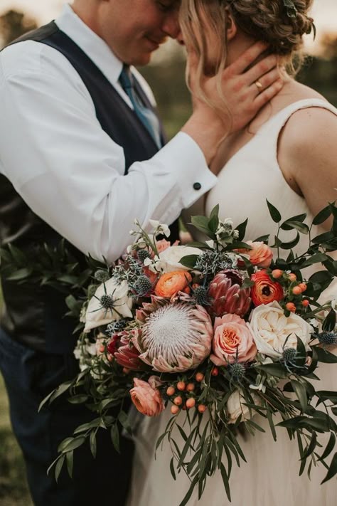 moody fall wedding bouquet ideas with proteas     #wedding #weddings #weddingbouquets Garden Style Bouquet, Protea Wedding, Protea Bouquet, Lush Wedding, Lancaster County Pa, Fall Wedding Bouquets, Lancaster County, Burgundy Flowers, Garden Party Wedding