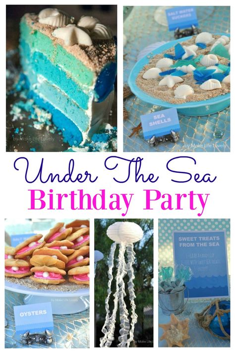 Under The Sea Turtle Birthday Party, Under The Sea 18th Birthday Party, Under The Sea Im Turning Three, Under The Sea Twin Birthday Party, One-der The Sea Birthday Party, Ocean Themed One Year Old Birthday, Under The Sea Birthday Snacks, Turning Three Under The Sea, Ariel Under The Sea Birthday Party