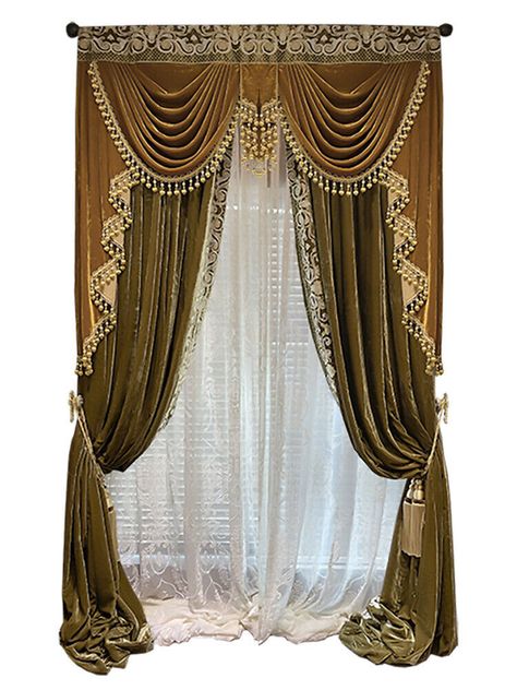 Other Width curtain. Please contact with us.    please note : this listing is for 1 piece curtain or tulle (sheer) or valance each one is sold separately if you want the curtain like the picture, you need to buy 2 curtain and 2 tulle and 1 valance        Hanging style : Rod Pocket / Grommet / Hook. The valance can be Velcro (paste) or Rod pocket. Please leave message the hanging style , if not. I will make default style.   Other Width curtain. Please contact with us. We can custom size for you.   curtain(free shipping):  100usd/meter Length(fixed width 1.4meter) Tulle(free shipping): 53usd/meter Length(fixed width 1.4meter) Valance(free shipping): 180usd/meter Width (max Length 2.7 meter) Price not include the Tieback       PAYMENT 1) If you can't checkout immediately after auction close, Velvet Valance, Minimalist Blinds, Tattoo Room Ideas, Victorian Curtain, Velvet Curtains Living Room, Equestrian Bedroom, Window Decor Ideas, Tattoo Room, Victorian Curtains