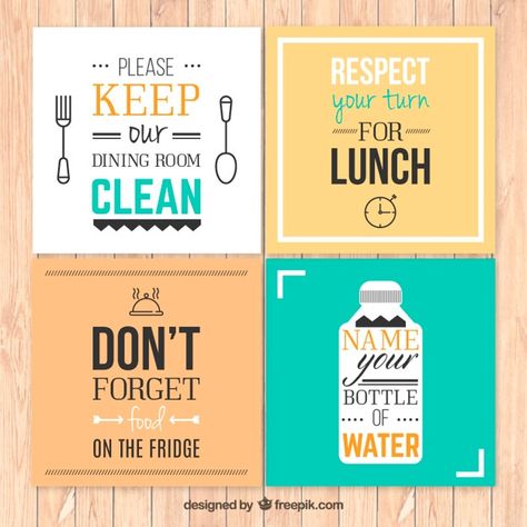 Kitchen rules posters Free Vector | Free Vector #Freepik #freevector #poster #kitchen #cooking #lettering Office Kitchen Etiquette, Kitchen Safety Rules, Cleanliness Quotes, Office Quotes Wall, Office Rules, Fridge Design, Expired Food, Kitchen Safety, Clean Fridge