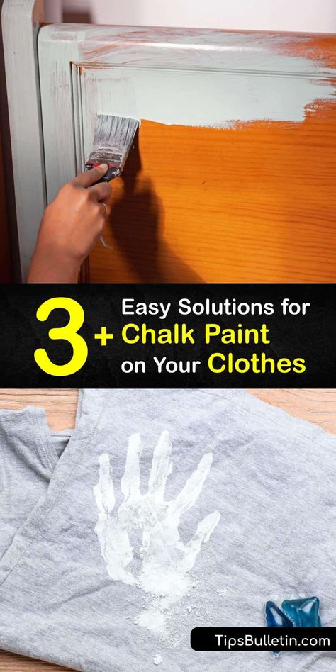 Removing chalk paint from your clothes is easiest right after it happens. If you overlook the paint stain, removing dried paint from your clothes is possible, though. Using common items like soap and rubbing alcohol make your clothes look clean again. #howto #clean #chalk #paint #clothes Paint Off Clothes, Paint Out Of Clothes, Sidewalk Chalk Paint, Painting Jeans, Paint Clothes, Diy Household Cleaners, Home Cleaning Hacks, Clean Your House, Look Clean