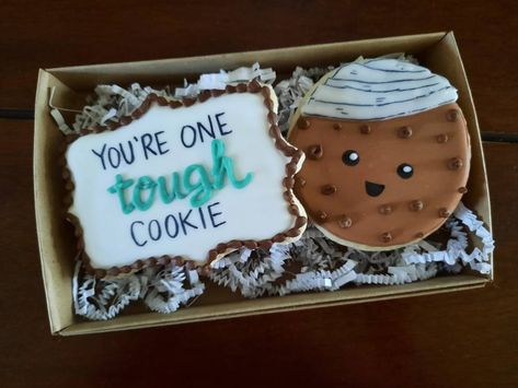 You're One Tough Cookie Get Well Cookies - Etsy Get Well Cookies, One Tough Cookie, Get Well Baskets, Getting Over, Tough Cookie, Icing Cookies, Cutest Thing Ever, Cookie Designs, Get Well Soon