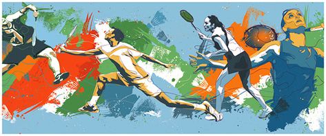 Badminton Art, Truk Besar, Mural Art Design, Sports Painting, School Murals, Architecture Design Drawing, Sports Wall Art, Sport Illustration, Female Art Painting