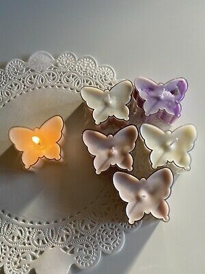 Light Butterfly, Butterfly Tea, Soya Mumu, Pretty Candle, Pastel Butterflies, Candle Store, Cute Candles, Aesthetic Candles, Candle Aesthetic