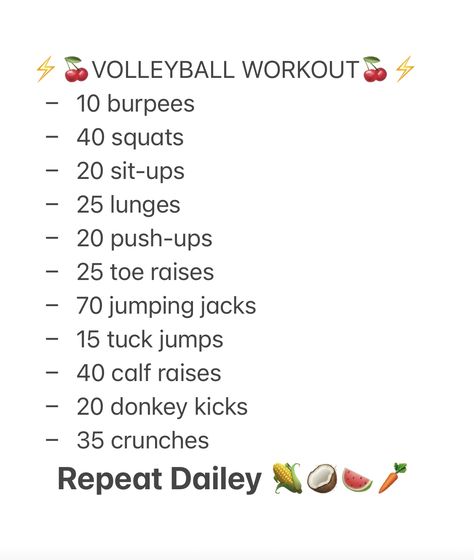 How To Get Better At Volleyball At Home, Volleyball Diet, Volleyball Room, Volleyball Workout, Volleyball Conditioning, Volleyball Tryouts, Teen Workout Plan, Volleyball Stuff, Indoor Volleyball