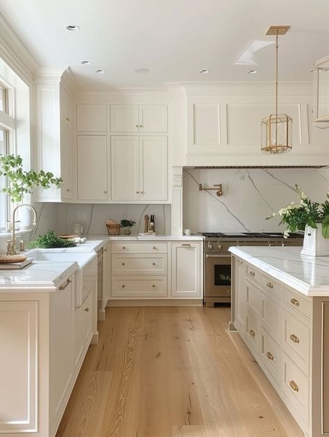 Cafehailee Redecorate Room, White Traditional Kitchen, Kitchen Hood Ideas, Kitchen Renovation Inspiration, Moms Kitchen, Bath Trends, Hood Ideas, Beautiful Kitchen Cabinets, Off White Kitchens