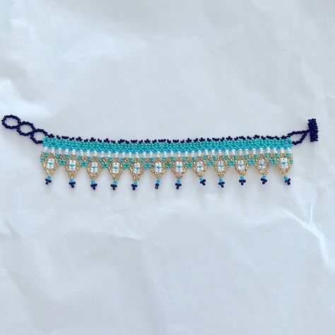 Gorgeous Authentic Honduran Handmade Bracelet. Beautiful Vibrant Colors: Metallic Gold, White, Blue, Black And Seafoam Green. Can Be Paired With Choker In Separate Listing. Dress Up Or Down. Adjustable Loop Closure Bead Loom Designs, Seed Bead Bracelet, String Bracelet, Diy Crafts Jewelry, Seed Bead Bracelets, Bead Stringing, Handmade Bracelet, Seafoam Green, Loom Beading