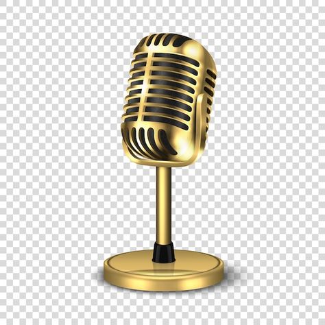 Vector vector 3d realistic steel golden ... | Premium Vector #Freepik #vector #old-microphone #retro-microphone #mic #microphone Microphone Background, Microphone With Stand, Concert Design, Unicorn Birthday Party Invitation, Cake Printing, Music Images, Galaxy Phone Wallpaper, Vintage Microphone, Wallpaper Free Download