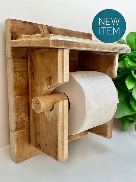 Rustic primitive toilet paper hanger/holder height 28cm w 23cm d 13cm Toilet Roll Holder Ideas Diy, Diy Wood Toilet Paper Holder, Rustic Toilet Paper Holder, Rustic Toilet, Wooden Toilet Paper Holder, Minwax Stain Colors, Rustic Toilet Paper Holders, Wood Toilet Paper Holder, Rustic Toilets