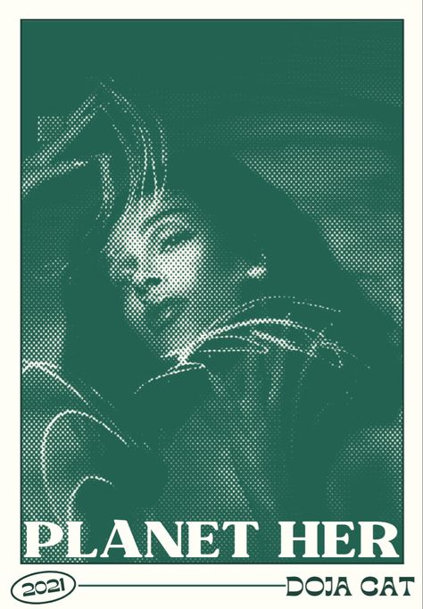 Planet Her Poster, Doja Cat Poster Planet Her, Doja Cat Planet Her Aesthetic, Doja Cat Poster Vintage, Green Music Poster, Doja Poster, Doja Cat Poster Aesthetic, Doja Cat Green, Planet Her