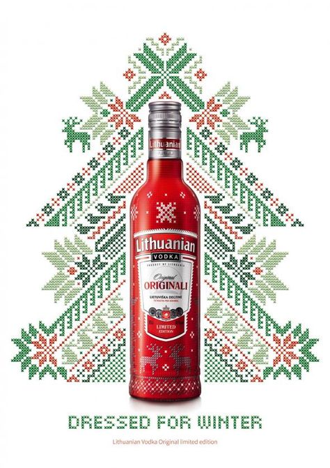 Dressed for Winter. Lithuanian Vodka Original Limited Edition Ad by Adell Taivas Ogilvy Vodka Packaging, Christmas Marketing, Christmas Advertising, Limited Edition Packaging, Christmas Campaign, Alcohol Packaging, Publicidad Creativa, Christmas Ad, Christmas Graphics