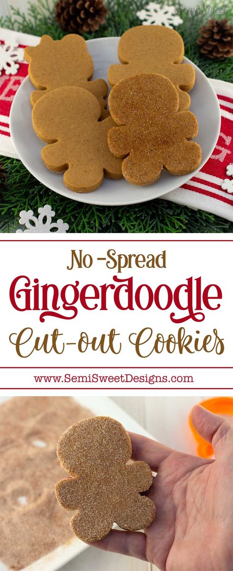 Gingerdoodle Cut-Out Cookie Recipe Rolled Gingerbread Cookie Recipe, Ginger Cutout Cookies, Roll Out Gingerbread Cookie Recipe, Snickerdoodle Roll Out Cookies, Roll Out Gingerbread Cookies, Snickerdoodle Cut Out Cookies, Rolled Cookies Recipes Cut Outs, Cut Out Cookie Recipe Flavored, Cutout Cookie Flavors