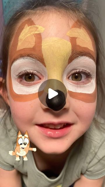 Vibrant Expressions Face Painting on Instagram: "Can’t forget Bingo! 🤎🐾  #facepaint #facepainting #facepaintersofinstagram #bluey #blueyandbingo #bingo #blueyfacepaint #blueyfanart" Bluey Halloween Makeup, Face Painting Bear, Bingo Face Paint, Bluey Facepainting, Corgi Face, Cute Halloween Makeup, Paint Easy, Face Painting Easy, Face Painting Designs