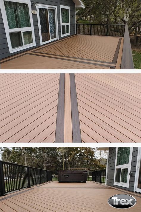 Trek Deck Ideas Design, Trex Deck Designs, Trex Deck Colors, Trex Colors, Composite Decking Colors, Trek Deck, Trex Transcend, Deck Colors, Deck Designs Backyard