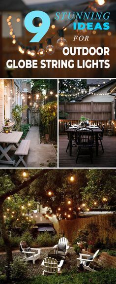 9 Stunning Ideas for Outdoor Globe String Lights! • Click thru to see how to add some ambience to your backyard with these wonderful globe string light ideas and projects! #outdoorglobestringlights #globestringlights #stringlights #globelights #outdoorlighting #patiolights #outdoorlights #outdoorambience Festoon Lights Backyard, Globe Ideas, Crafts Illustration, Globe String Lights Outdoor, Ideas Illustration, Outdoor Lighting Design, Festoon Lights, Diy Outdoor Lighting, Globe String Lights