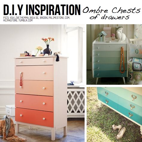 Chest Drawers, Diy Ombre, Dresser Makeover, New Living Room, Dresser Drawers, Furniture Collection, Home Decor Furniture, Furniture Makeover, Home Decor Inspiration