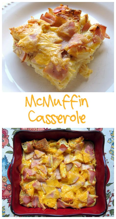 Mcmuffin Casserole, Breakfast English Muffins, Christmas Breakfast Casserole, Egg Mcmuffin, Breakfast Recipies, Canadian Bacon, English Muffins, What's For Breakfast, English Breakfast