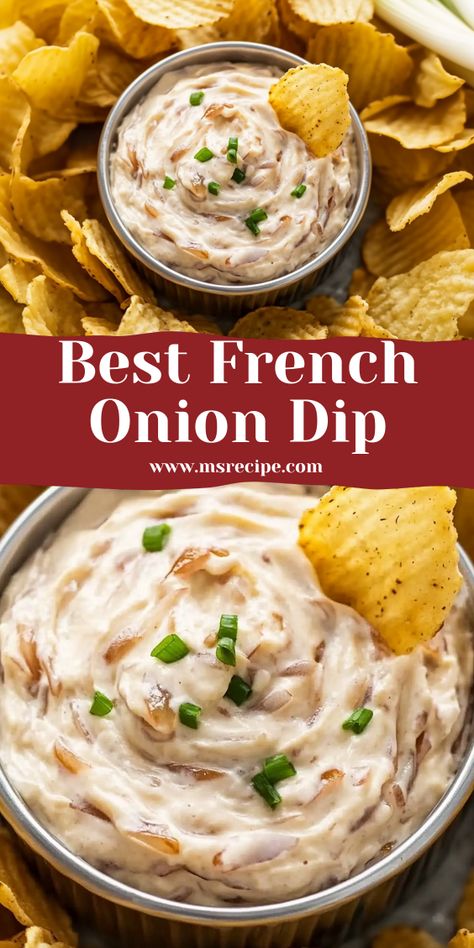 Elevate your snack game with this rich and creamy French onion dip! Made with a blend of sour cream, cream cheese, and perfectly caramelized onions, this dip pairs perfectly with crunchy chips. French Onion Dip Recipe, Homemade French Onion Dip, Onion Dip Recipe, Sauces Recipes, Ayurveda Recipes, French Onion Dip, Horseradish Sauce, Creamy Dip, Onion Dip