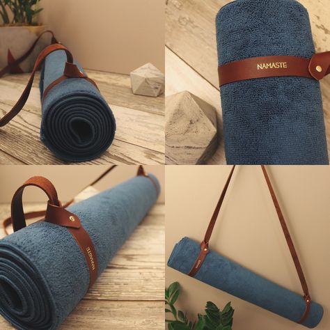 Leather Yoga Mat Strap, Yoga Mat Holder, Leather Working Projects, Diy Yoga, Yoga Kit, Yoga Mat Strap, Leather Bag Pattern, Diy Leather Bag, Yoga Strap