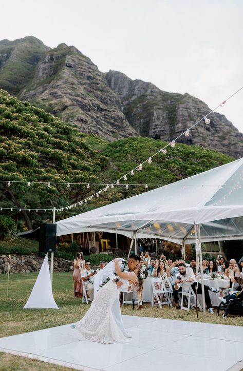 Wedding Reception String Lights, Paliku Gardens Wedding, Kualoa Ranch Wedding, Paliku Gardens, Kualoa Ranch, Whimsical Wedding Decorations, Garden Weddings Ceremony, String Lights Wedding, Hawaii Elopement