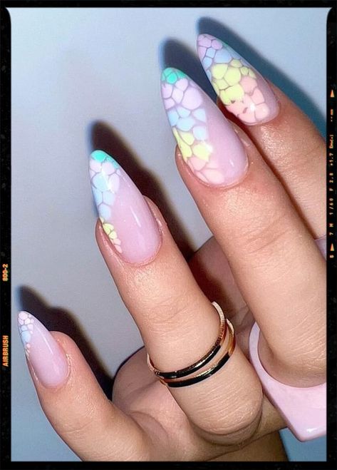 Spring Pastel Nails 2023, Spring Ombre Nails Pastel Colors, Spring Pastel Nails Acrylic, Cute Pastel Nail Art, Easter Almond Nails, Trendy Pastel Nails, Spring Long Nails, Spring Pastel Nails, Pastel Nail Ideas