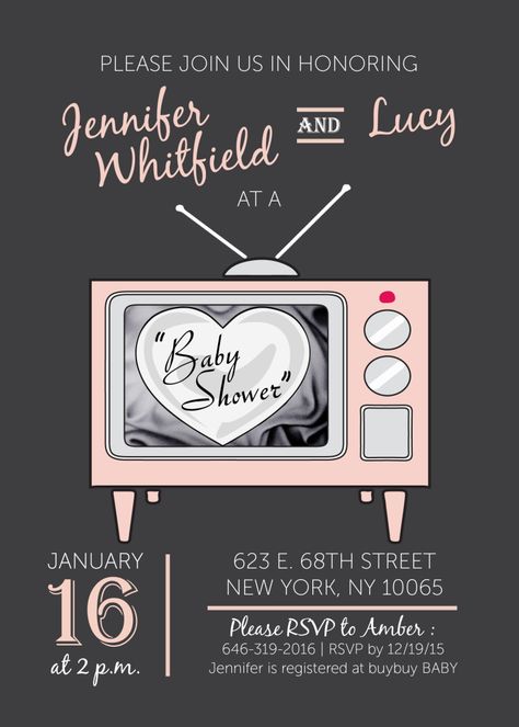 I Love Lucy Baby shower theme invitation  https://ittybittywhitty.wordpress.com/2015/12/06/whats-in-a-name/ I Love Lucy Baby Shower Ideas, I Love Lucy Party, Baby Decor Diy, Boy Diy, Baby Room Themes, Trendy Baby Nursery, Trendy Baby Shower Ideas, Wedding Shower Games, Birthday Gifts For Husband