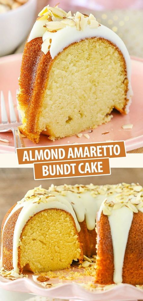 Amaretto Cake Recipe Easy, Almond Amaretto Pound Cake, Moist Bundt Cake Recipes, Best Bundt Cake Recipes Moist, Amaretto Bundt Cake, Bundt Cake Ideas, Amaretto Pound Cake, Almond Bundt Cake, Cake Easy Recipe