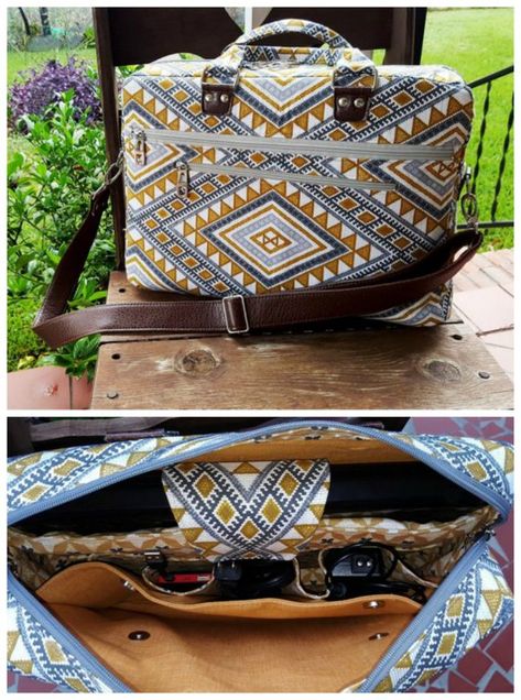 Sewing pattern for a laptop messenger style bag. This bag sewing pattern has space for a full sized laptop and is perfect for work, college or travel. Lots of interesting features and pockets to sew on this messenger bag sewing pattern. #BagSewingPattern #SewABag #LaptopSewingPattern #BriefcaseSwingPattern #LaptopBagSewingPattern Diy Computer Bag Pattern, How To Make A Laptop Bag, Computer Bag Sewing Pattern, Work Bag Sewing Pattern, Laptop Backpack Pattern, Work Bag Pattern, Laptop Bag Sewing Pattern, Laptop Bag Diy, Diy Laptop Bag Pattern